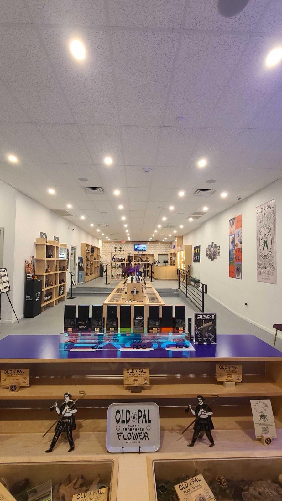 View across the sales floor and product shelves at ANJA in Highland Park