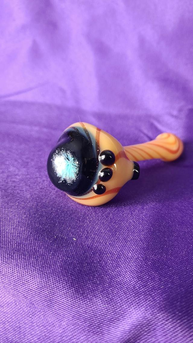 Orange, Red & Blue Explosion Spoon Handpipe