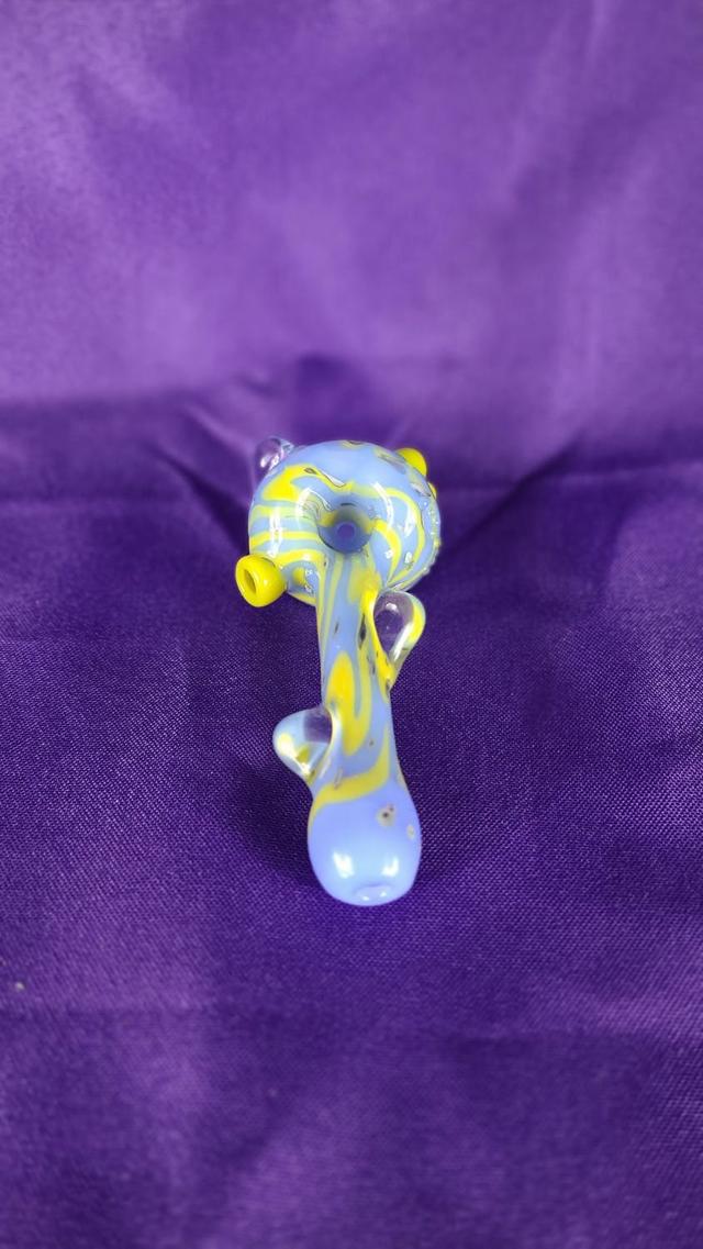 Blue & Yellow Pepper Spoon Handpipe