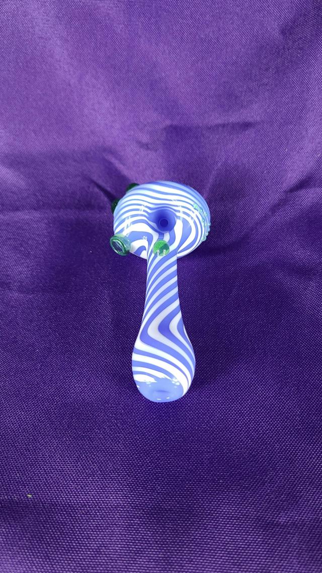 Blue & White Swirl Spoon Handpipe