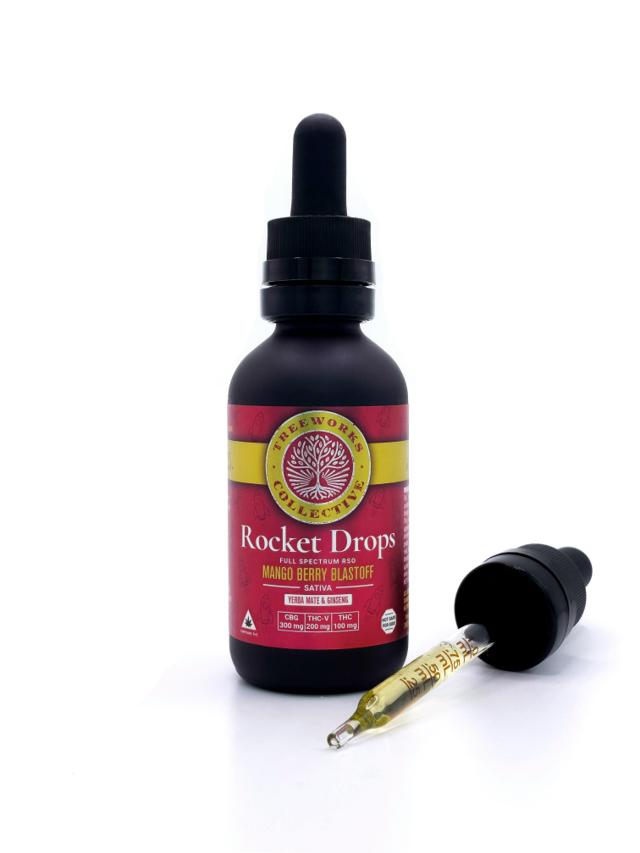 Rocket Drops | Mango Berry Blast | 3:2:1 | CBG:THCV:THC | 500mg Tincture (Vegan) (Gluten & Sugar Free)