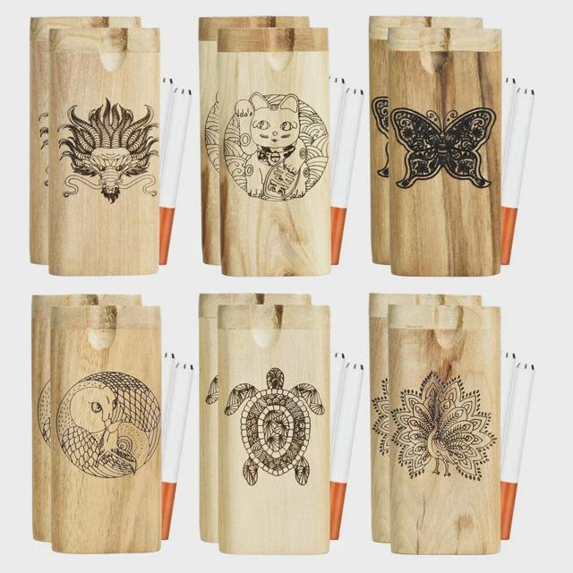 Engraved Animal Wooden Dugout | W/ Taster | 4