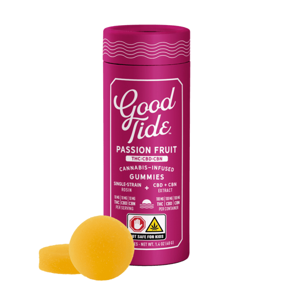 Passion Fruit | 1:1:1 CBN:CBD:THC | 10mg Rosin Gummies (10pk)