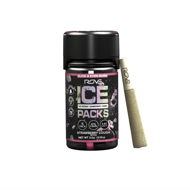 Strawberry Cough | .6g Triple Infused Prerolls (Rosin, Hash, Diamonds) (5pk)