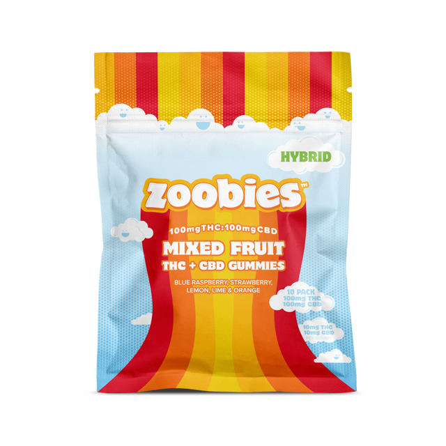 Hybrid | Mixed Fruit 1:1 THC:CBD | 10mg Gummies (10pk)
