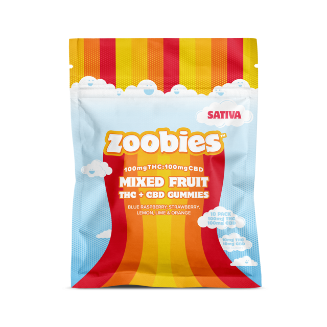 Sativa | Mixed Fruit 1:1 THC:CBD | 10mg Gummies (10pk)