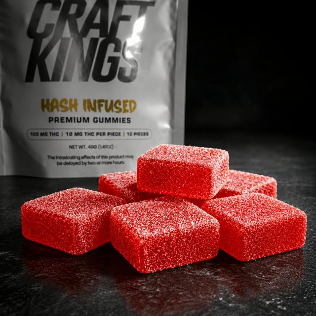 Strawberry | Hash Infused Gummies | 100mg (10pc)