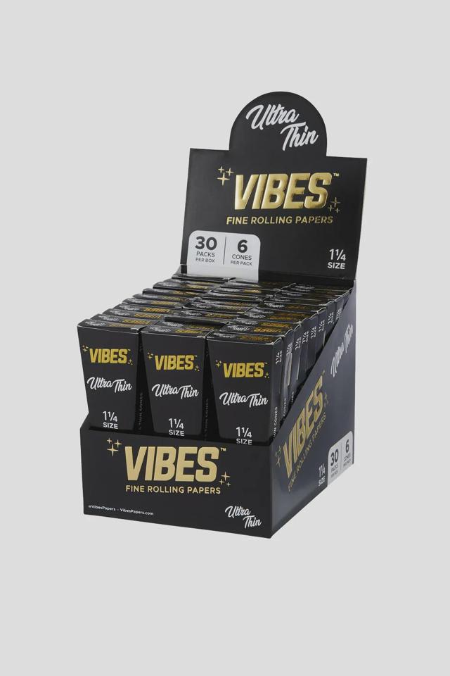 Vibes | Ultra Thin Hemp Cones | 1 1/4 (6pk)