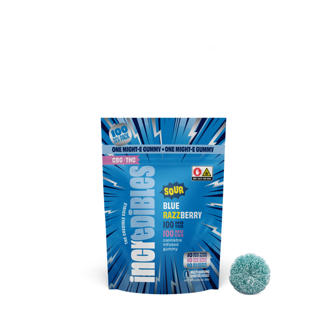 Sour Blue Razzberry | 1:1 | THC:CBG | 100mg Gummy (1pk)