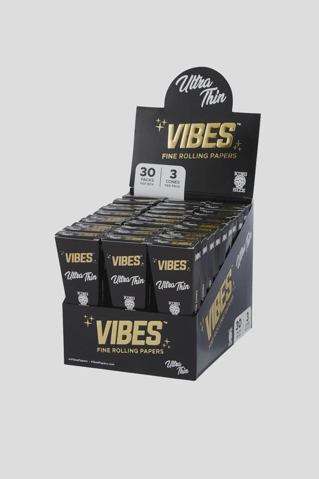 Vibes | Ultra Thin Hemp Cones | King Size (3pk)