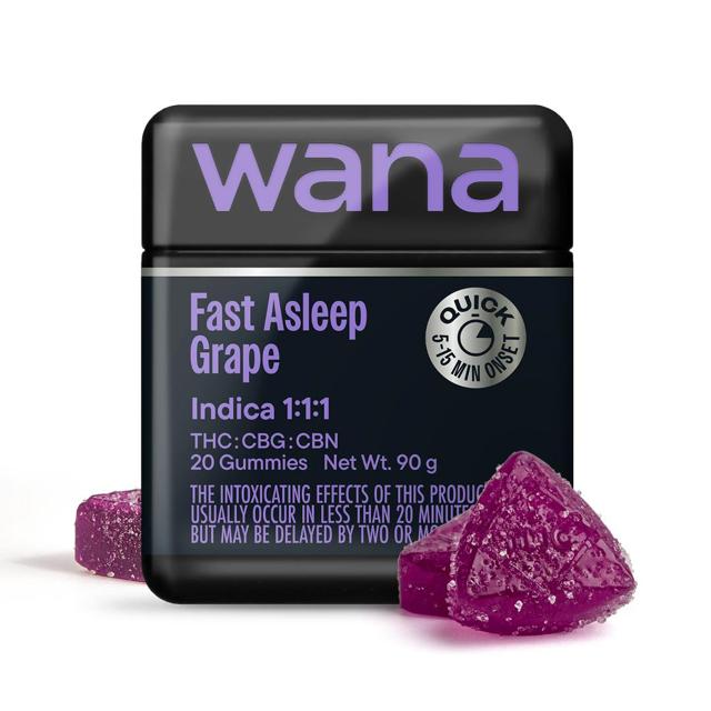 Fast Asleep | Grape 1:1:1 | THC:CBG:CBN | 5mg Gummies (20pk) (VEGAN)