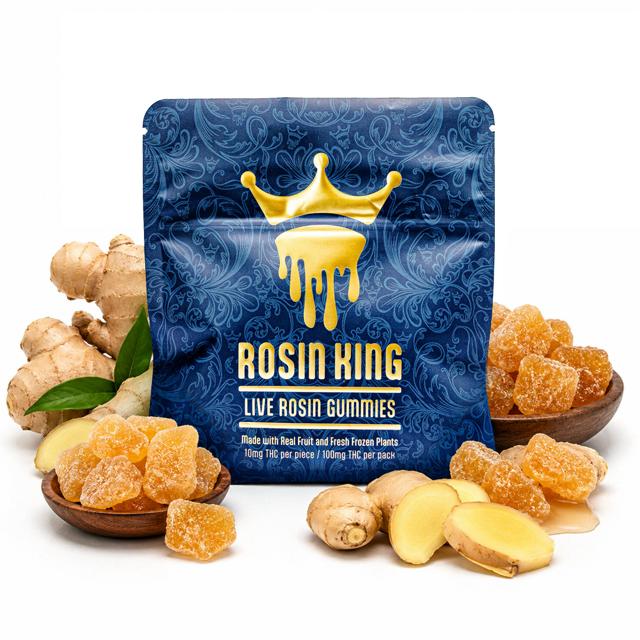 Crytallized Ginger | 10mg Live Rosin Gummies (10pk) (VEGAN)