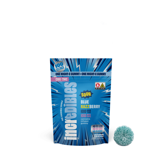 Sour Blue Razzberry | 1:1 | THC:CBG | 100mg Gummy (1pk)