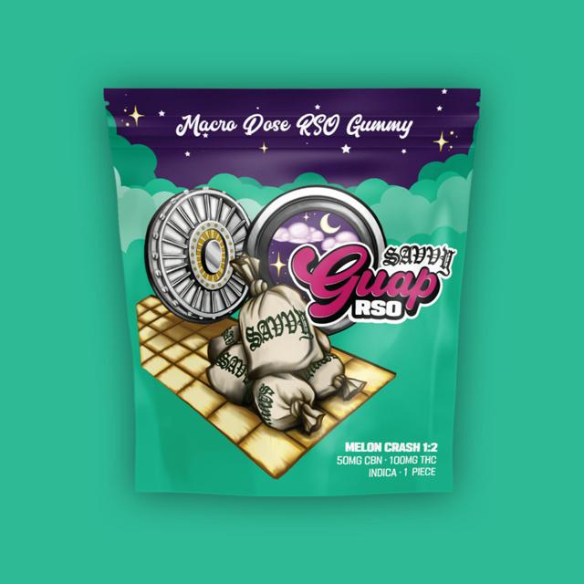 Guap | Melon Crash | 2:1 THC:CBN | 100mg RSO Gummy (1pk)